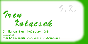 iren kolacsek business card